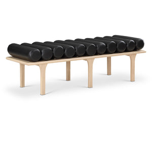 Meridian Landon Black Vegan Leather Bench