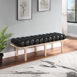 Meridian Landon Black Vegan Leather Bench