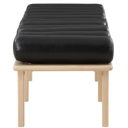 Meridian Landon Black Vegan Leather Bench