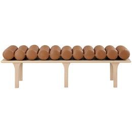 Meridian Landon Cognac Vegan Leather Bench