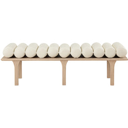 Meridian Landon Cream Vegan Leather Bench