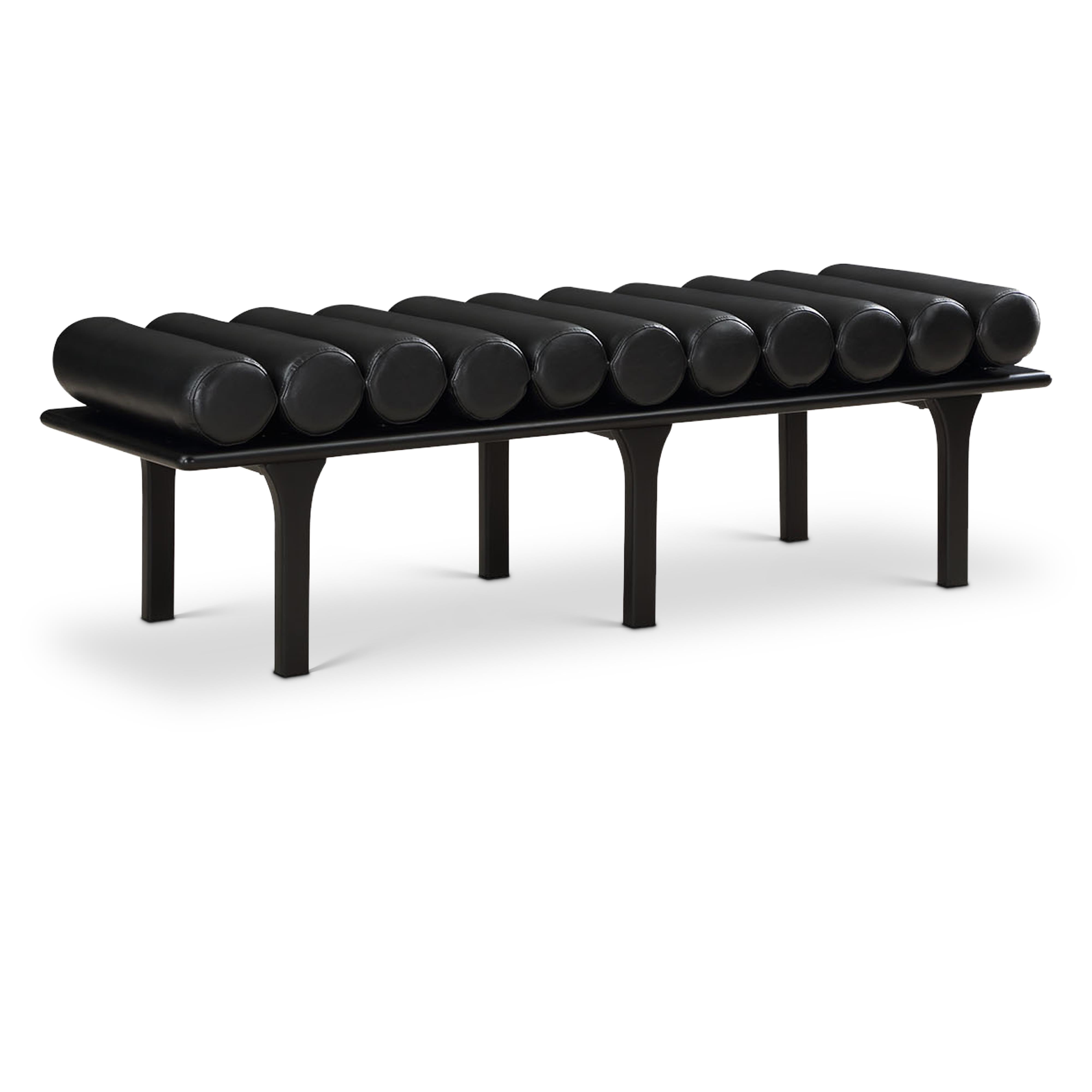 Meridian Landon Black Vegan Leather Bench