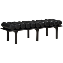 Meridian Landon Black Vegan Leather Bench