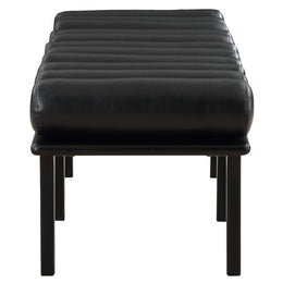 Meridian Landon Black Vegan Leather Bench