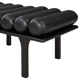 Meridian Landon Black Vegan Leather Bench