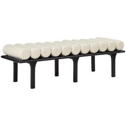 Meridian Landon Cream Vegan Leather Bench