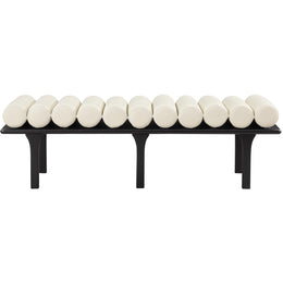 Meridian Landon Cream Vegan Leather Bench