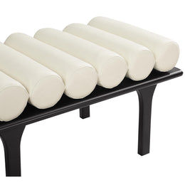 Meridian Landon Cream Vegan Leather Bench