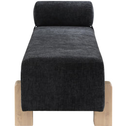 Meridian Edison Black Chenille Fabric Bench