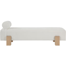 Meridian Edison Cream Chenille Fabric Bench
