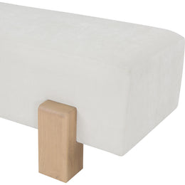 Meridian Edison Cream Chenille Fabric Bench