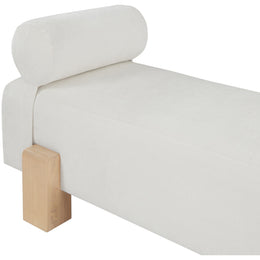Meridian Edison Cream Chenille Fabric Bench