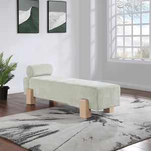 Meridian Edison Mint Green Chenille Fabric Bench