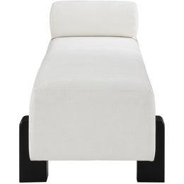 Meridian Edison Cream Chenille Fabric Bench