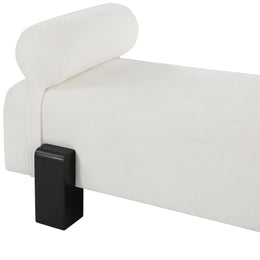 Meridian Edison Cream Chenille Fabric Bench