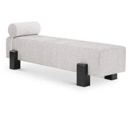 Meridian Edison Light Grey Chenille Fabric Bench