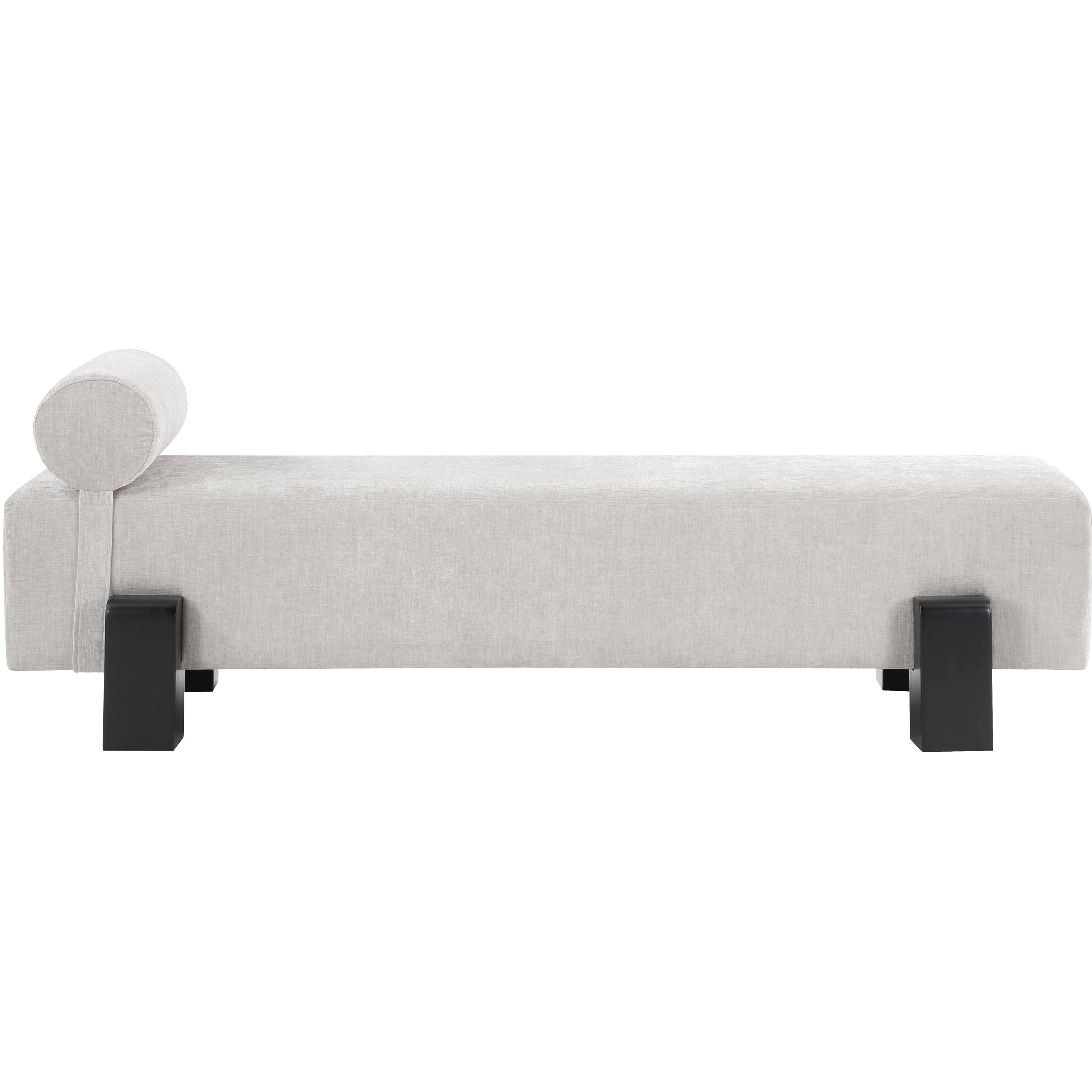 Meridian Edison Light Grey Chenille Fabric Bench