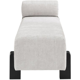 Meridian Edison Light Grey Chenille Fabric Bench