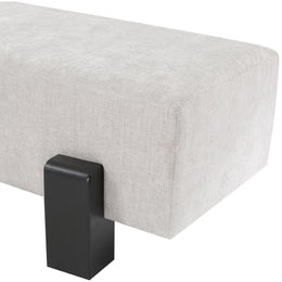 Meridian Edison Light Grey Chenille Fabric Bench
