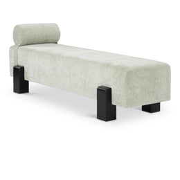 Meridian Edison Mint Green Chenille Fabric Bench