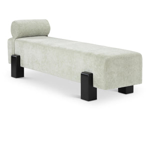 Meridian Edison Mint Green Chenille Fabric Bench