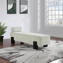Meridian Edison Mint Green Chenille Fabric Bench