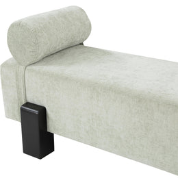 Meridian Edison Mint Green Chenille Fabric Bench
