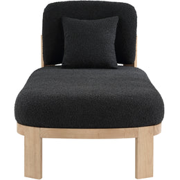Meridian Maybourne Black Boucle Fabric Chaise/Bench
