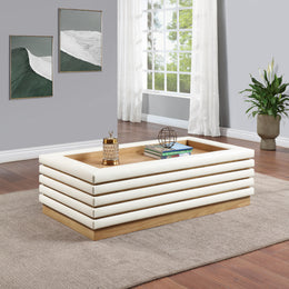 Meridian Rory Cream Vegan Leather Coffee Table