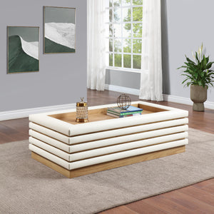Meridian Rory Cream Vegan Leather Coffee Table