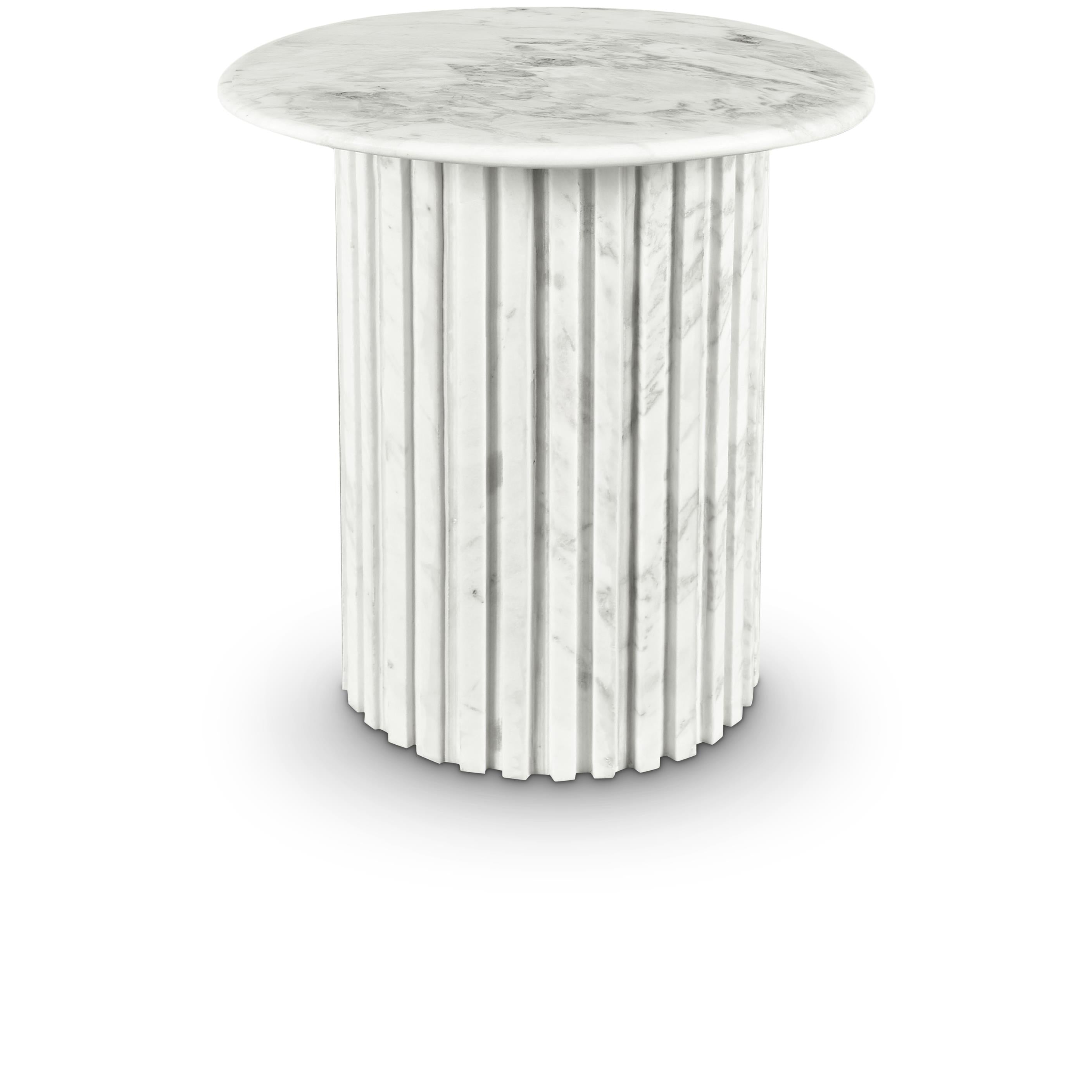 Meridian Genoa White End Table