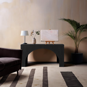 Meridian Arch Black Console Table