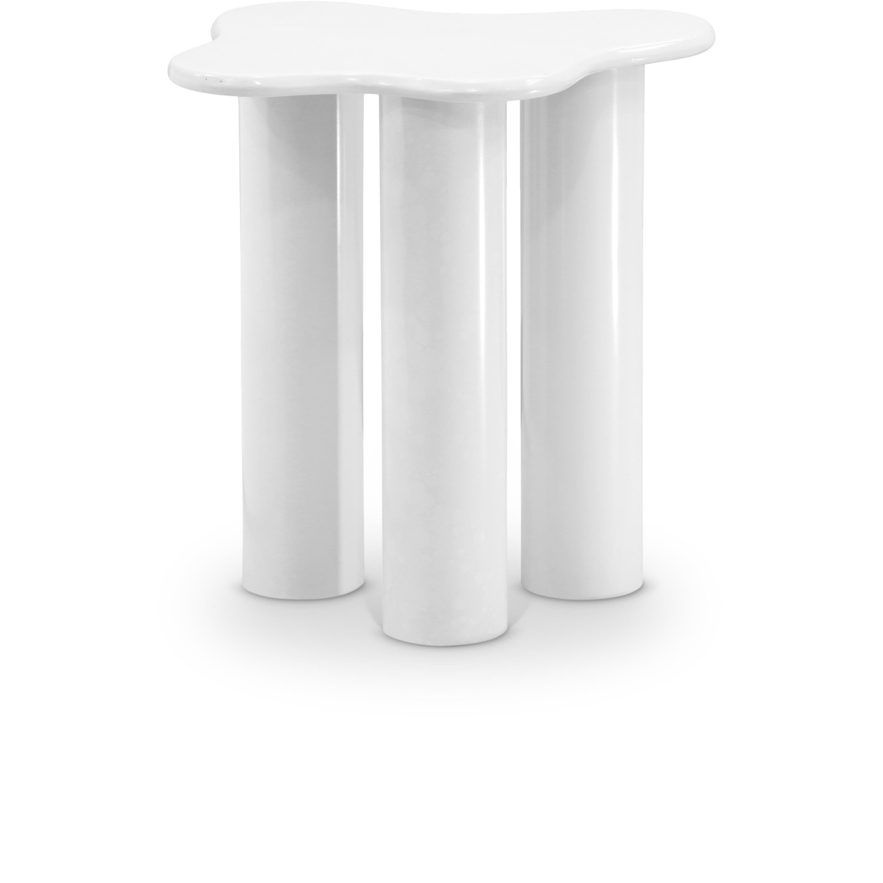 Meridian Romaine White End Table