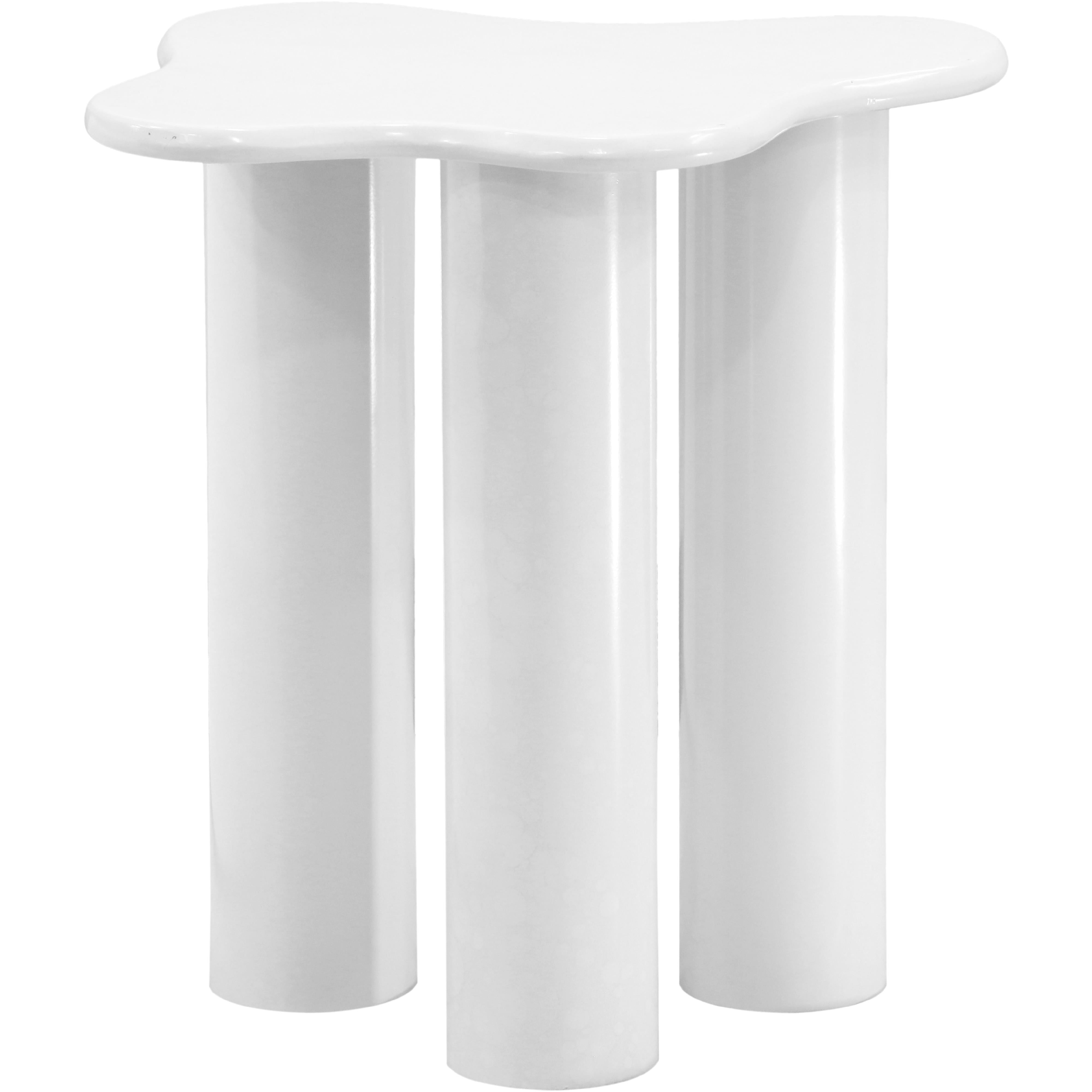 Meridian Romaine White End Table