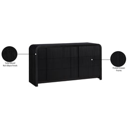 Meridian Fluted Black Dresser