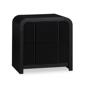 Meridian Fluted Black Night Stand