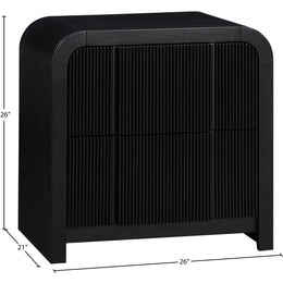 Meridian Fluted Black Night Stand