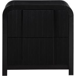 Meridian Fluted Black Night Stand