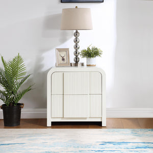 Meridian Fluted Cream Night Stand