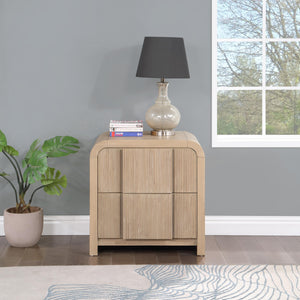 Meridian Fluted Natural Night Stand