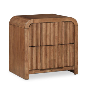Meridian Fluted Walnut Night Stand