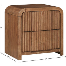 Meridian Fluted Walnut Night Stand