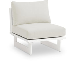 Meridian Maldives Cream Water Resistant Fabric Outdoor Patio Armless Chair