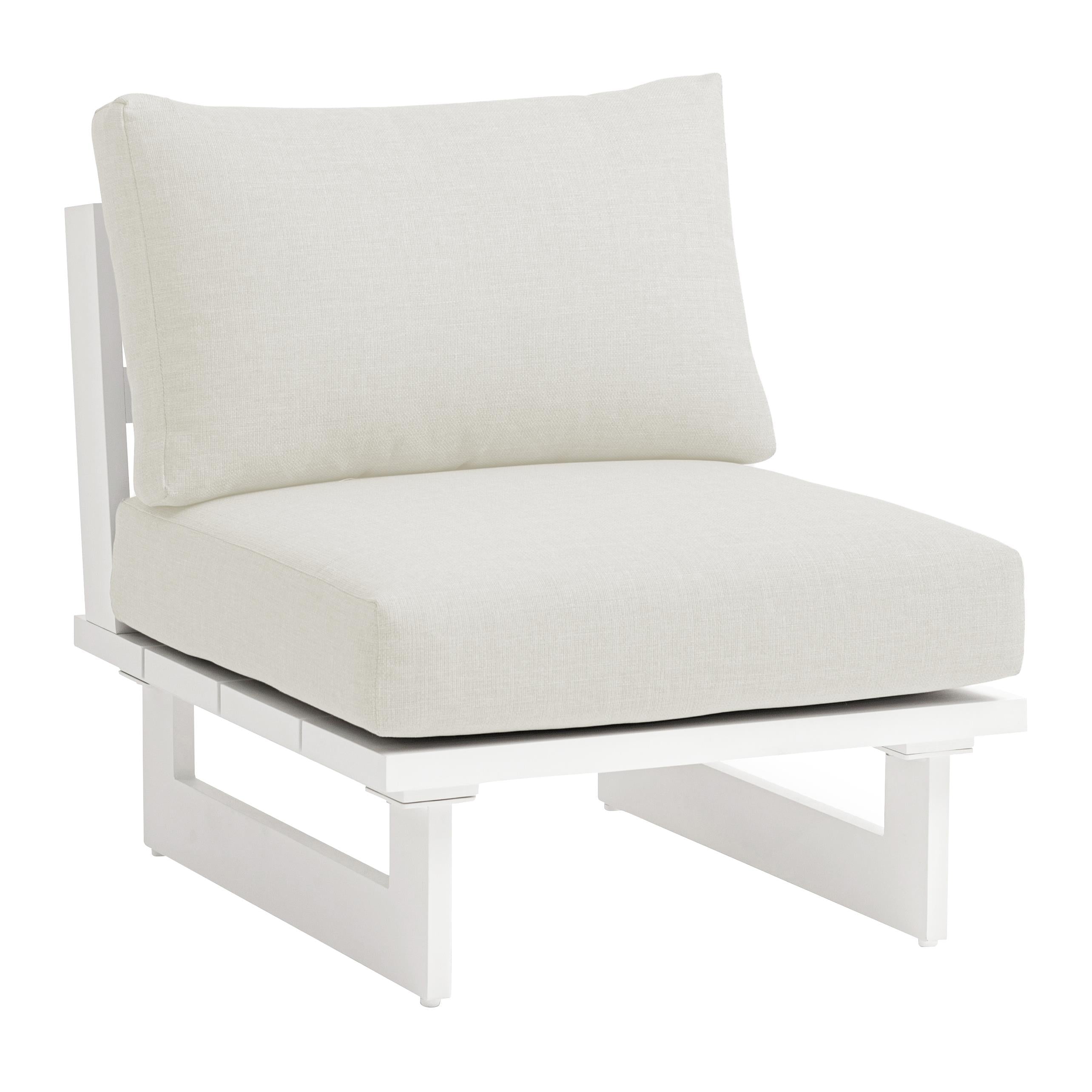 Meridian Maldives Cream Water Resistant Fabric Outdoor Patio Armless Chair