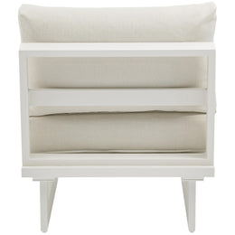 Meridian Maldives Cream Water Resistant Fabric Outdoor Patio Armless Chair