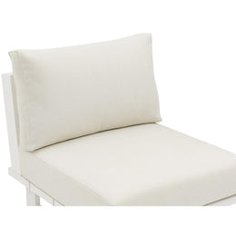 Meridian Maldives Cream Water Resistant Fabric Outdoor Patio Armless Chair