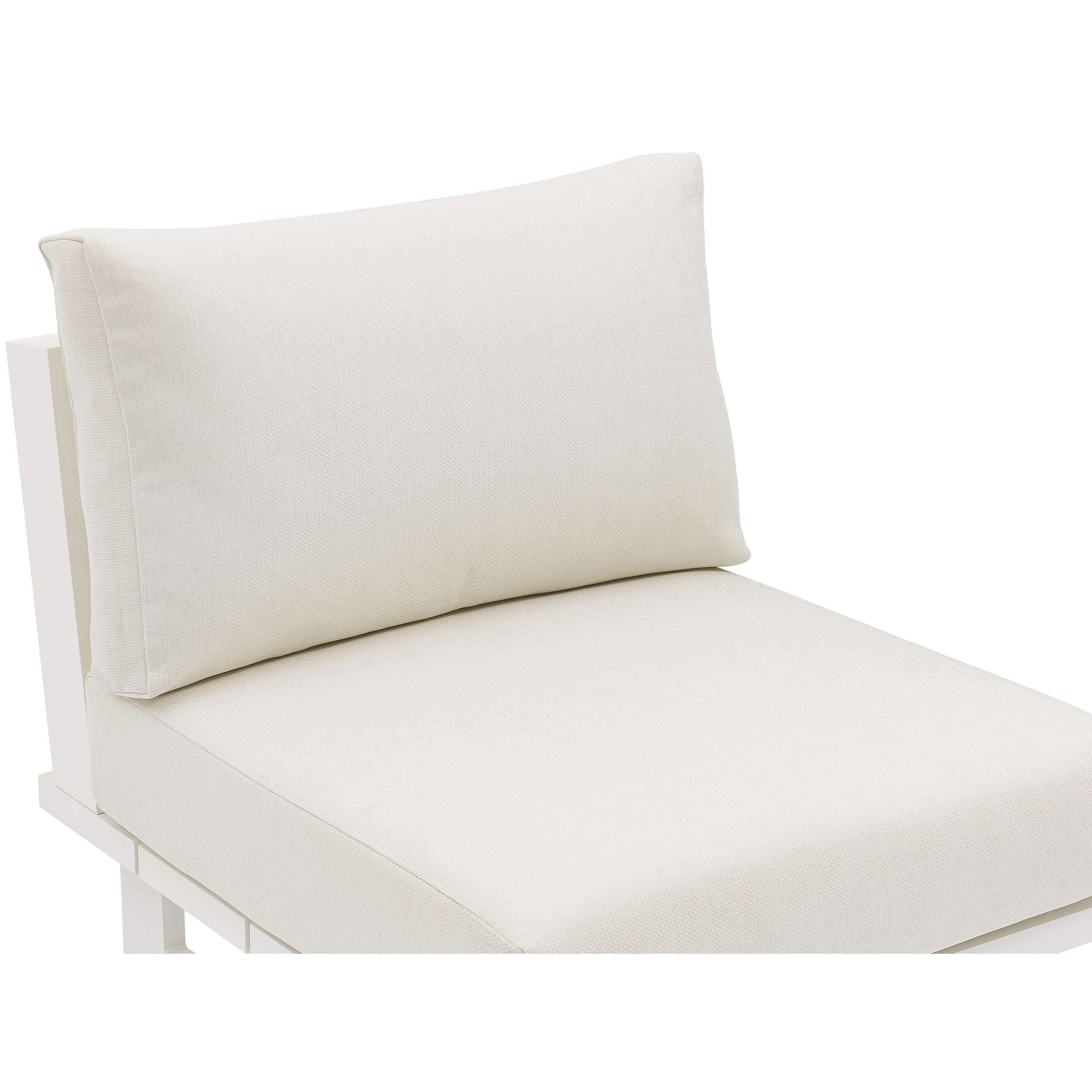 Meridian Maldives Cream Water Resistant Fabric Outdoor Patio Armless Chair