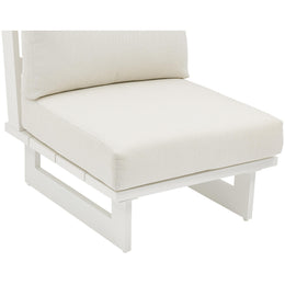 Meridian Maldives Cream Water Resistant Fabric Outdoor Patio Armless Chair