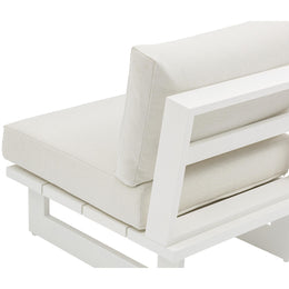 Meridian Maldives Cream Water Resistant Fabric Outdoor Patio Armless Chair