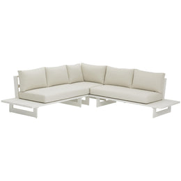Meridian Maldives Cream Water Resistant Fabric Outdoor Patio Sectional (3 Boxes)